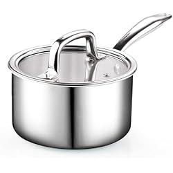 Sartenes Cook N Home Cook N Home Sartén de acero inoxidable con tapa de triple capa, plata