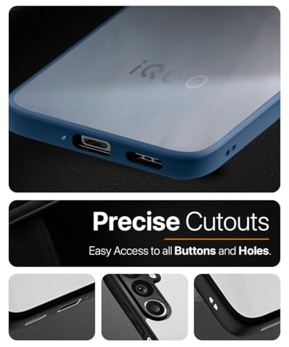 Image of WOW IMAGINE Shockproof Hybrid Back Cover for iQOO Z10 5G | Vivo T4 5G | Hard Slim fit Back Case | PC & TPU | Clear Transparent Case - Blue