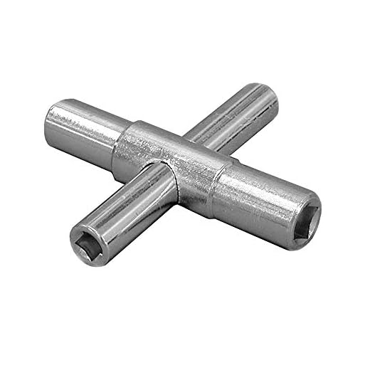 Clé à 4 voies pour valve, robinet et robinet de purge tailles 1/4", 9/32", 5/16" et 11/32", J40-005