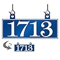 Hanging Address Plaque Sign - Custom House Number Sign Plaque,Address Sign,House Address Numbers for Outside House,Mailbox Post,Lamp Post,Pillar,Store,Yard,Apartment - Reflective 911 Visibility Two