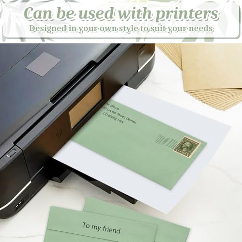 Image of Mulbozy 200Pcs #10 Sage Green Envelopes Letter Size Windowless Self Seal