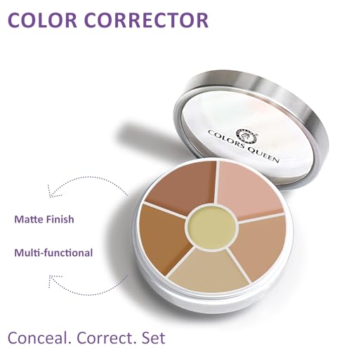 Image of Colors Queen Light Weight Multi-Purpose Matte Concealer Color Corrector Palette | Creamy Matte Finish, Easy to Blend Hydrating Formula | Long Lasting & Waterproof Concealer for Face Makeup (01)