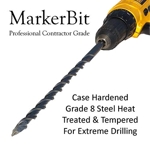 Keyfit Tools 12" Stainless Steel Contractor Grade MarkerBit Driveway Marker Installation Drill Bit Easily Drill in Driveway Markers Stakes reflectors Snow plow Markers ~Frozen Ground & Ice No Problem