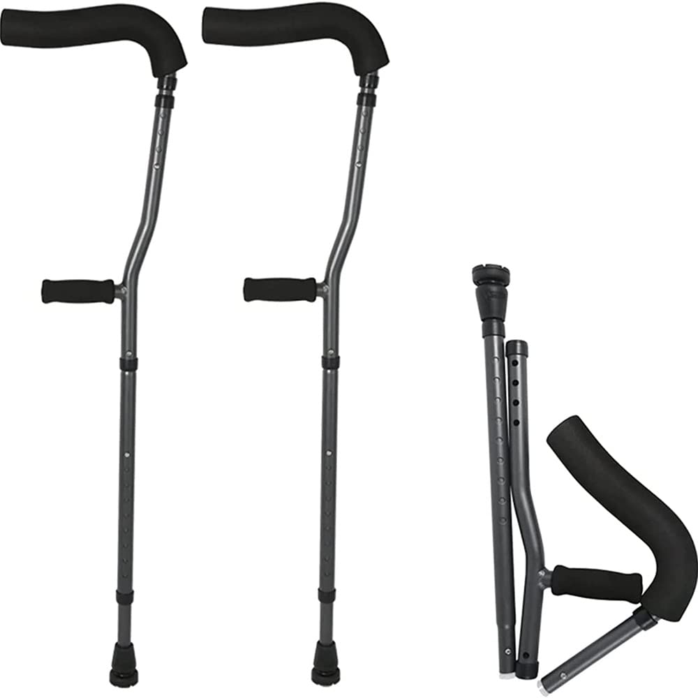 ZJIEX Muletas Axilares Adultos Ajustable, Muletas Ortopédicas, Bastón para Mayores Extensible, Bastón para Mayores Extensible Muletas para Caminar (Color : A Pair, Size : F Type)