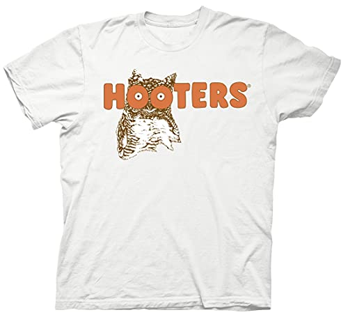 Ripple Junction Hooters Throwback Logo Adult T-Shirt Medium White Ripple Junction Hooters Throwback Logo Adult T-Shirt Medium White