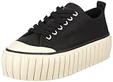 DIESEL Y02969PS416 Women's Denim Low Cut Sneakers, Black, 25.5 cm