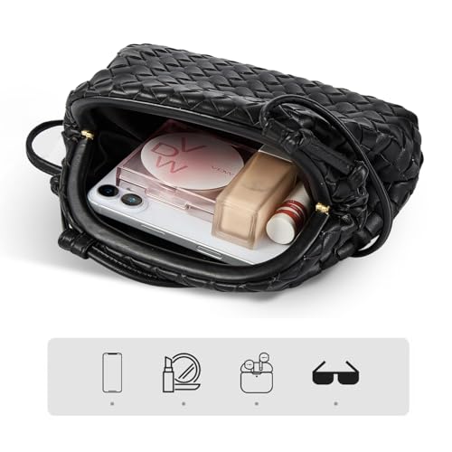 Image of BRYCTSISEN Woven Clutch Purse for Women Fashion Small Square Handbag Vintage Premium Bag PU Leather Handmade Bag