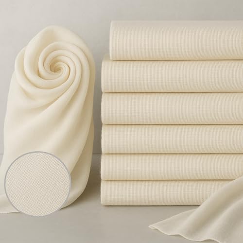 PACKARDI Paquete de 6 paños de muselina para cocinar, 50 x 50 cm, grado 90+, reutilizables y lavables, 100% algodón puro sin blanquear, sin pelusas, para hornear