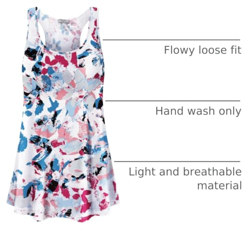 Image of Cestyle Womens Sleeveless Scoop Neck Flowy Loose Fit Workout Shirts Racerback Long Tank Tops