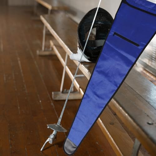 Housse pour épée d'escrime protégeant 2 lames grâce à son double espace indépendant bleu