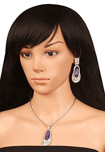 Image of Touchstone Indian Colorful Delicate Desire Traditional Exclusive Designer Jewellery Pendant Sets for Women