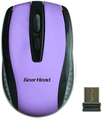Amazon Com Gear Head 2 4 Ghz Wireless Optical Nano Mouse Purple Black Mp2425pur Electronics