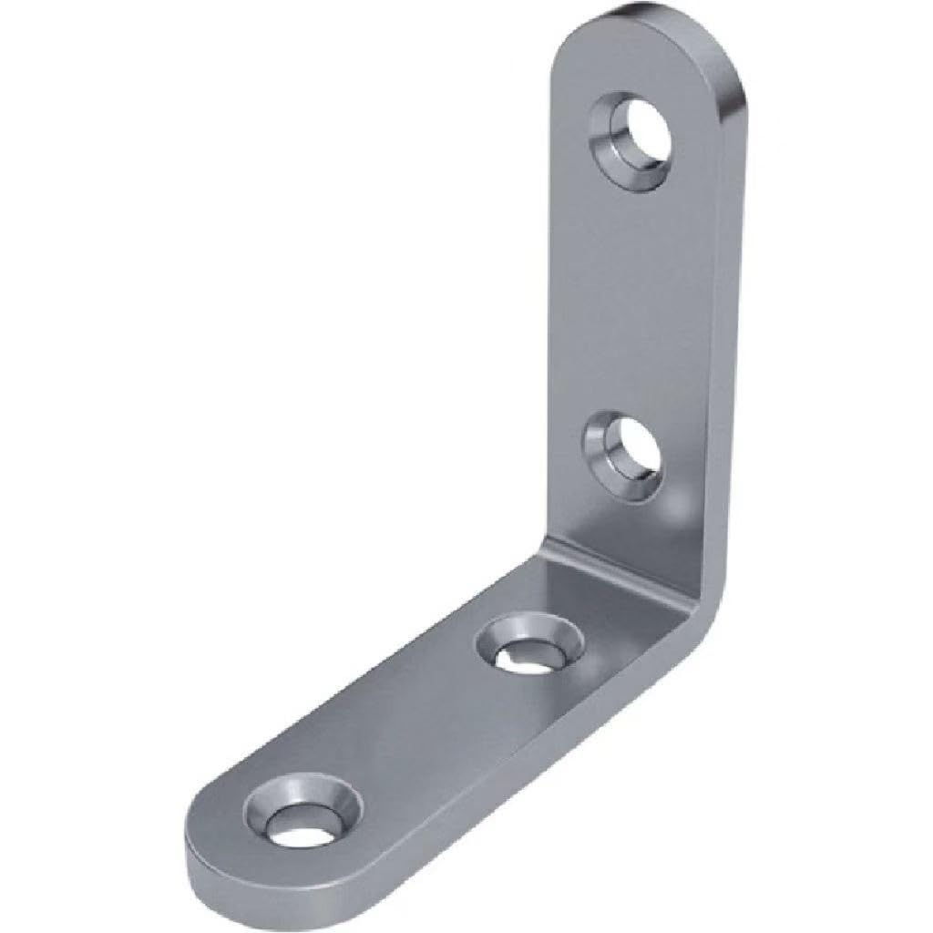 Erere One Color 10Pcs Stainless Steel Corner Brackets, 90 Degree L Bracket Right Angle Brace For Wood Shelf, Furniture Repair(50X50x19cm)