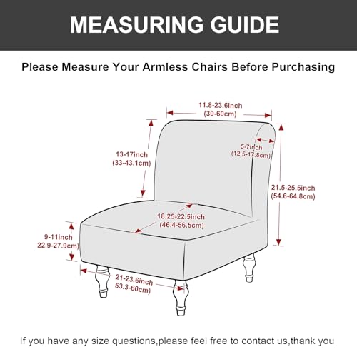 Image of Eco-Ancheng Armless Chair Slipcover Removable Armless Accent Chairs Covers Washable Armless Slipper Chair Slipcover Printed Armless Chair Furniture Protector Covers for Living Dining Room Hotel,24