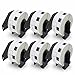 BETCKEY - 6 Rotoli DK11221 Etichette Compatibili per Brother, 23mm x 23mm, 1000 Pezzi Etichette Adesives Utilizzate per Stampanti Etichette Brother QL