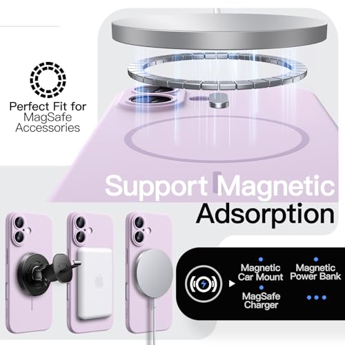 Image of JETech Magnetic Slim Case for iPhone 17 6.3-Inch, Compatible with MagSafe, Ultra-Thin Lightweight Minimalist Phone Cover with Matte Finish and Full Camera Lens Protection (Lavender)
