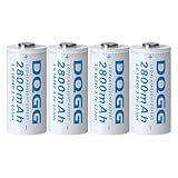 MLGBDC 4 Pack 3.7Volt Lithium Polymer Ion 16340 Rechargeable Battery 2800mAh High Capacity Battery for Flashlight, Solar Light, Headlamp, Remote Control, etc (Only Battery, 4 Pack)