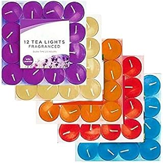 KAV 60 PACK fragranced Tealight Candles | scented Tealights | Candle For Weddings | Christmas | Spa | Home Décor | Fresh Berries, Fresh Peach, Wild Lavender, Vanilla, Mountain Spring