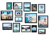 PEALSN 15 Pack Collage Picture Frames, Gallery Wall Frame Set with Three 8x10, Six 5x7, and Six 4x6, Multiple Photo Frames for Wall Gallery Decor, Black