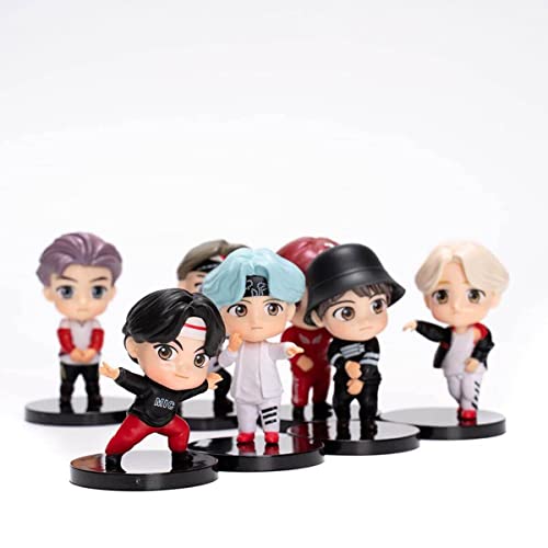 Image of Awestuffs Action Figure Limited Edition for Car Dashboard, Decoration, Cake, Office Desk & Study Table (BTS Bangtan Boys (Set of 7)),