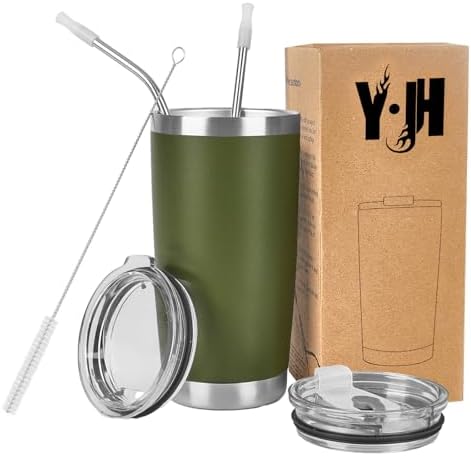 Y·J&H 20oz (550ml) Travel Tumbler Double Wall Vacuum Insulated Co...