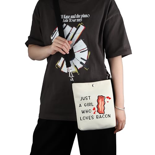 G2TUP Bacon Lover Gift Who Loves Bacon Crossbody Bag Foodie Meat Travel Bag Bacon Merch4