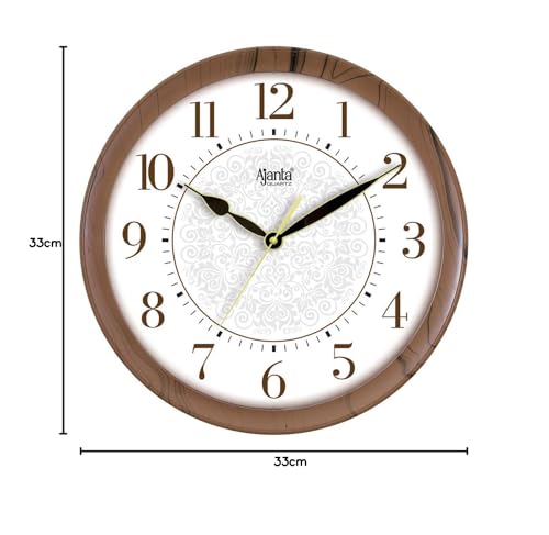 Image of Ajanta Quartz Plastic Real Silent Sweep Movement Designer Clock (Brown, 341x51x341mm)
