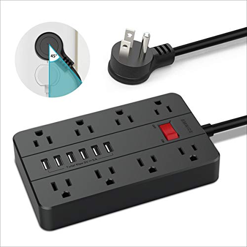 Power Strip with USB,SMNICE Surge Protector with 8 AC Outlets & 6 USB Ports (5V/5A)?1875W/15A, 5 Feet Long Extension Cord for Smartphone Tablet Laptop Computer Multiple Devices