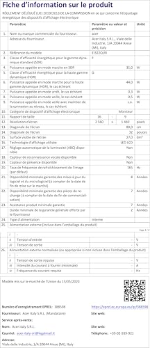 Acer EI322Q écran plat de PC 80 cm 31.5 2560 x 1440 pixels Quad HD Neuf - vue 6