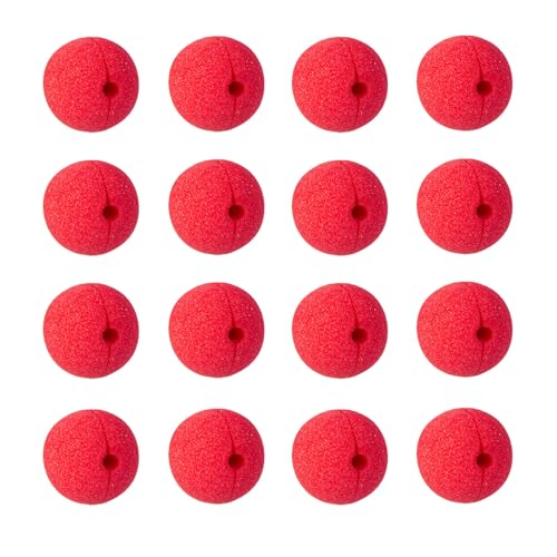 Yilistore 16 PCS Circus Clown Noses Foam Red Clown Cosplay Noses for Men Women Halloween Costume Accessry Christmas Cosplay Comic Party