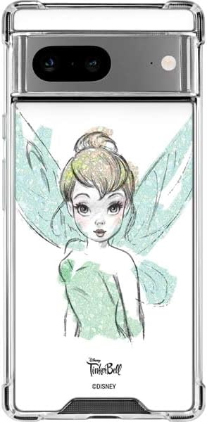 Skinit Clear Phone Case Compatible with Google Pixel 8 - Officially Licensed Disney Tinker Bell Watercolor Fairy Art Design