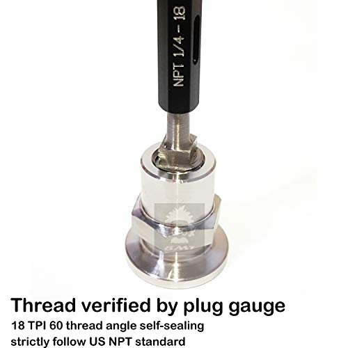 Image of 1 /4 inch FNPT x KF16 Stainless Steel 304 / Brass Flange Fitting (ISO-KF KF16 QF16 NW16) Hydraulic Fitting