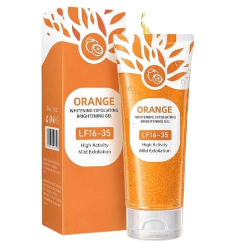 Image of Orange Exfoliating Brightening Gel for Face & Body, Moisturizing Peel Gel with Orange Extract, Dead Skin Cleansing Gel, Men & Women, 100ml