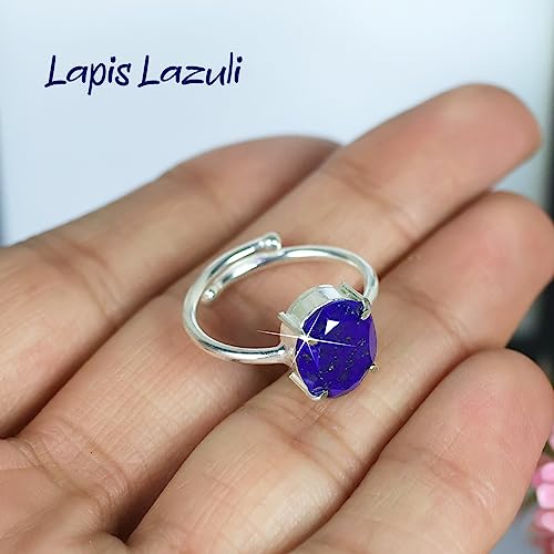 Image of Reiki Crystal Products Certified Natural Gemstone Adjustable Ring, AAA Crystal Ring for Men & Women, Citrine Amethyst Quartz Lapis Onyx Tiger Eye, Reiki Charged Jewellery