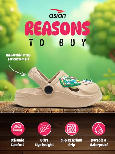 Image of ASIAN Kid's Casual Daily Used Walking Clogs with Ultra Soft Home Clogs Slipper for Boy's & Girl's Clogs-Junior