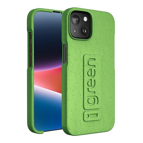 iGreen Cover Piantabile con Semi per iPhone 14 - Custodia Eco-Friendly, Biodegradabile, Ultra Resistente, Soft Touch, 2 mm, Bordo Protettivo, Made in Italy (Verde, con Semi di Basilico).
