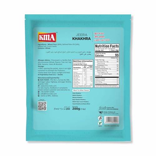 KMA Jeera Khakhra 2, Masala Khakhra 2 - Handmade Roasted Gujarati Khakhra Combo 800g (4 packs * 200g each) | Fresh Healthy Snacks without Maida , Ready to Eat Indian Whole Wheat Delight , Crispy & Nutritious with Authentic Taste , Low Calorie Diet , Anytime Jain Snack