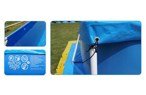 Hanjet RECTANGULAR FRAME POOLS Metal Frame Rectangular Above Ground Outdoor Backyard Swimming Splash Play Pools thumb #1