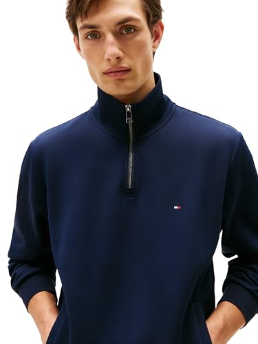 Tommy Hilfiger Herren-Sweatshirt, mittelschwer, 1/4-Reißverschluss, Wüstenhimmel, XX-Large – Ansicht 2