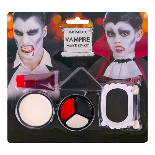 Halloween Make UP Set, SFX Zombie Vampire Maquillage, Peinture Visage Noir Blanc Rouge Maquillage,...