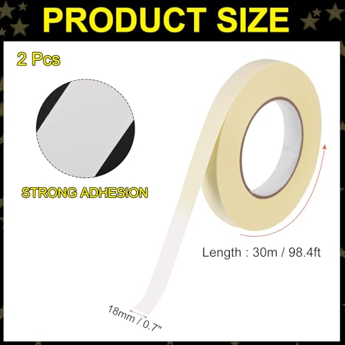 Image of MECCANIXITY 2Pcs Insulating Acetate Roll Cloth Adhesive Tape, 0.7in x 98ft White Electrical Heat Resistant Fabric Tape for Laptop Electric Automotive Guitar Repair Wire Harness