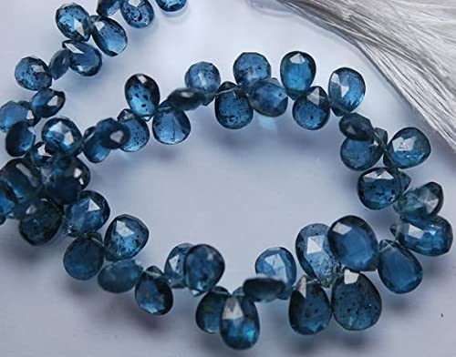 Fil de cyanite naturelle teal blue en briolette pour créer vos bijoux d'été originaux