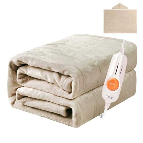 Gintao Heated Blanket Electric Throw with Detachable Hat&Snap Buttons,3 Heat