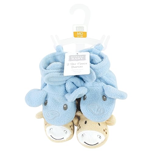 Image of Hudson Baby Cozy Fleece Booties with Non Skid Bottom,