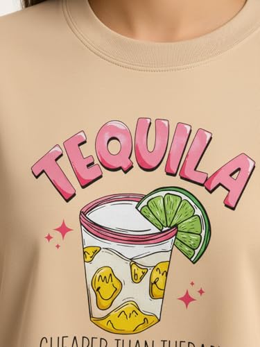 Image of HELLCAT Beige Printed Loose Fit Crew-Neck Crop T-Shirt for Women