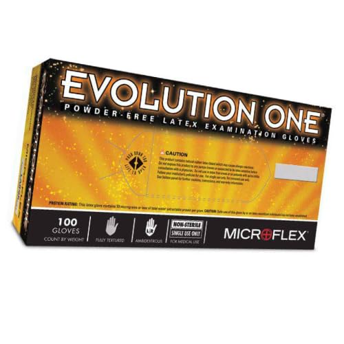 Microflex EV-2050-S Evolution One Latex Exam Gloves Small Powder Free 100/Bx