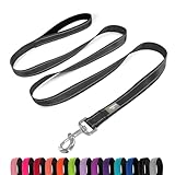 PenSeepet Dog Leash 6 FT Padded Handle Nylon Reflective Dogs Leashes for Small Dogs Black