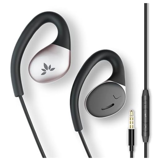 Avantree Resolve - Wired Open-Ear Earbuds & Microphone (for Small-Medium Ear) with in-Line Controls and Wrap Around Over-Ear Hook, Surroundings Awareness, 3.5mm AUX Jack