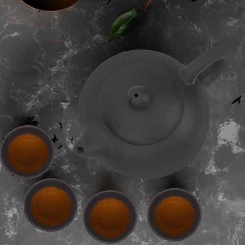 Set de té de cerámica artesanal y tetera de arcilla estilo Kung Fu 6