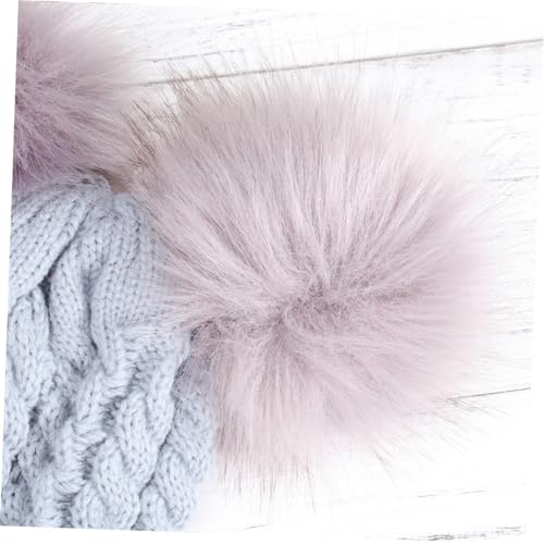 Winter Knit Hat with Double Hairballs Adorable Grey Crochet Beanie for Boys and Warm Accessory for Cold Weather2